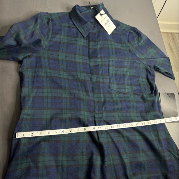NWT Tuckernuck Navy and Green Plaid Long Sleeve Dress - Picture 11 of 13